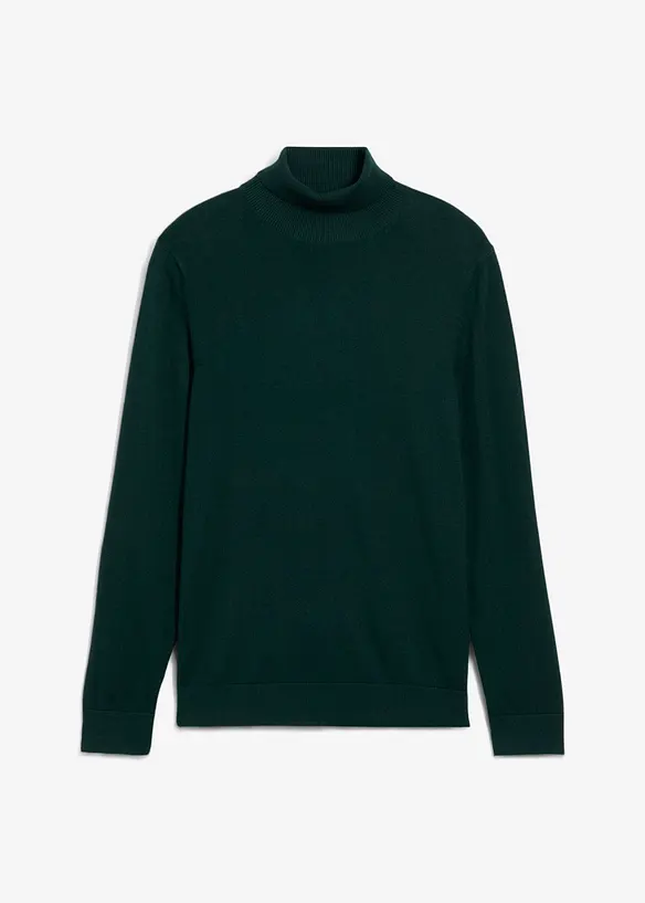 Pull slim à col roulé en fine maille avec laine mérinos, bonprix