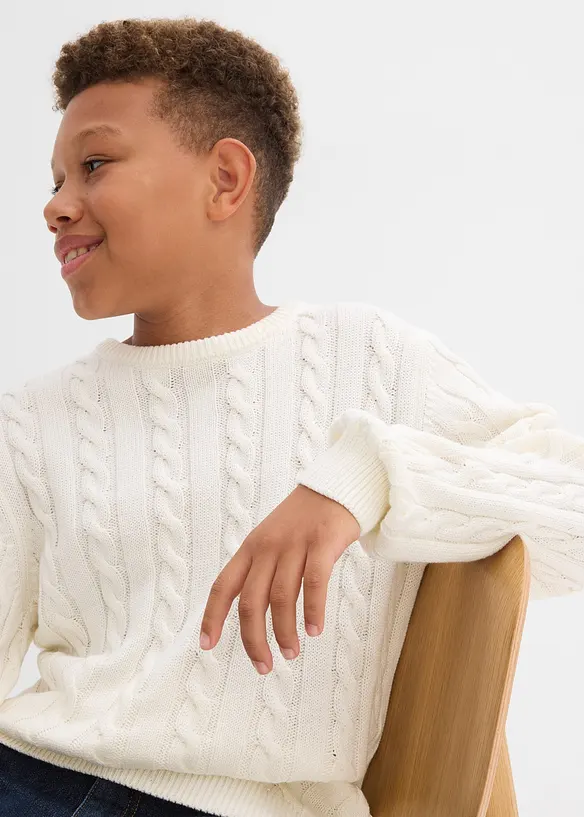 Grobstrick-Pullover aus reiner Baumwolle, bonprix