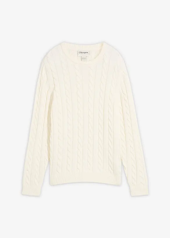Grobstrick-Pullover aus reiner Baumwolle, bonprix