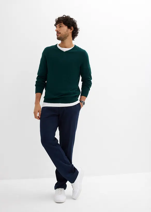 Pull en fine maille avec laine mérinos, bonprix