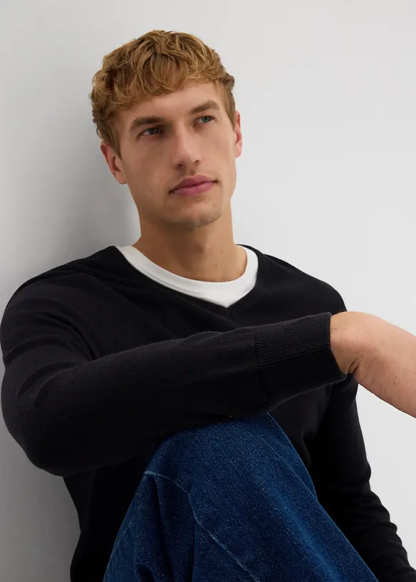 Feinstrickpullover mit edler Merinowolle, bonprix