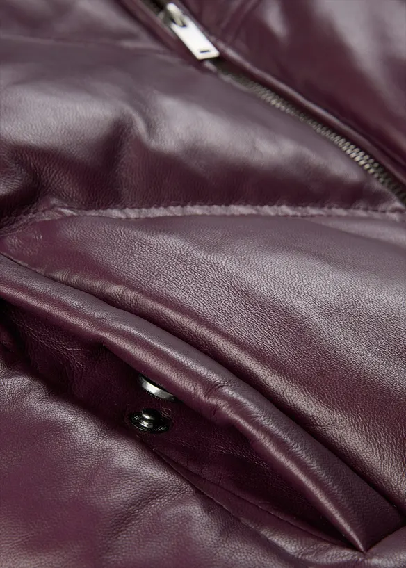 Leder-Steppjacke aus Lammnappa, bonprix