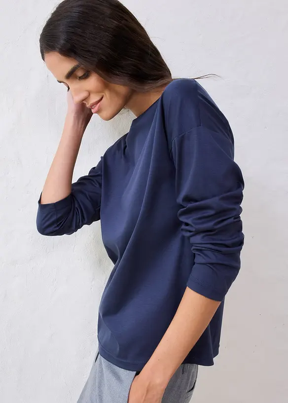 Langarmshirt mit Seidenanteil, bonprix