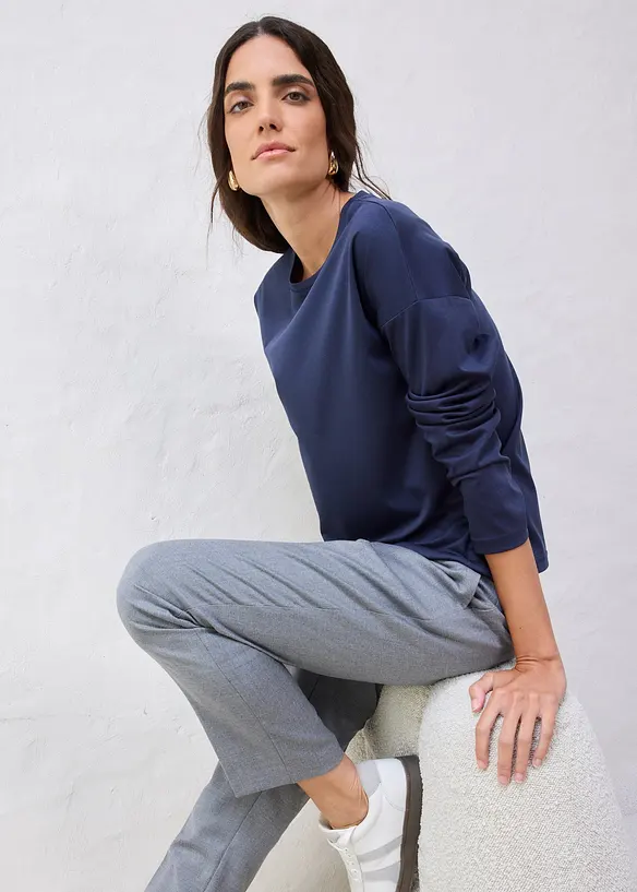 Langarmshirt mit Seidenanteil, bonprix