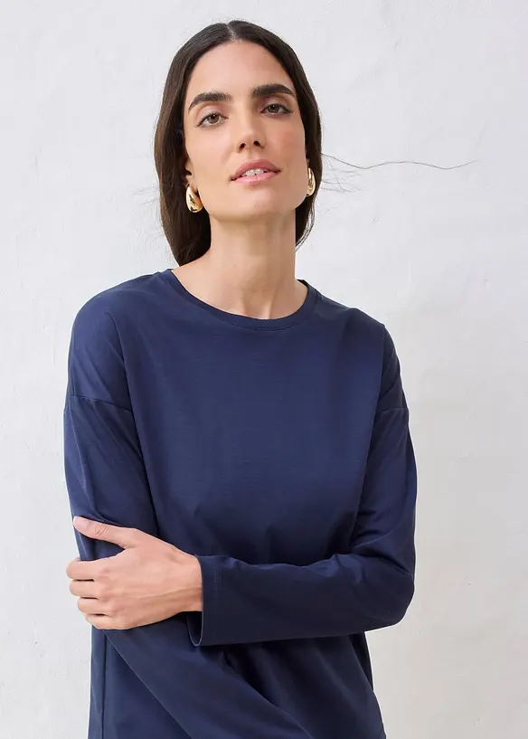Langarmshirt mit Seidenanteil, bonprix