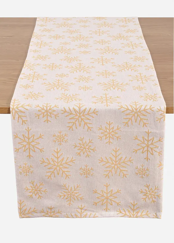 Jacquard Tischläufer aus Bio Baumwolle, bonprix