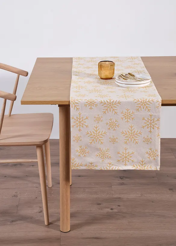 Jacquard Tischläufer aus Bio Baumwolle, bonprix
