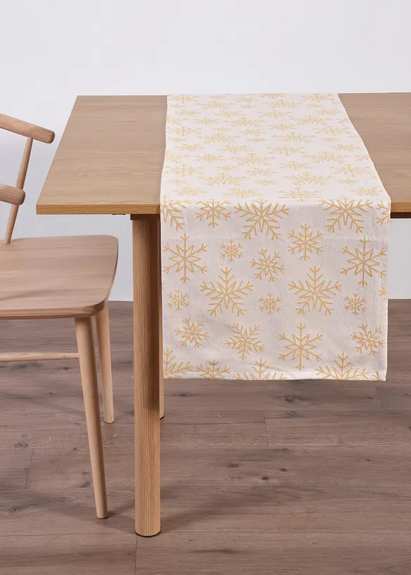 Jacquard Tischläufer aus Bio Baumwolle, bonprix