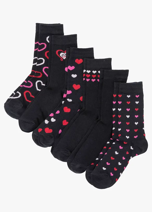 Lot de 6 paires de chaussettes femme coton, bonprix
