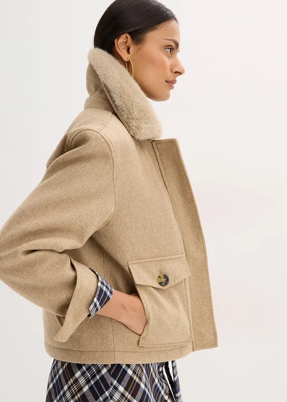 Veste d’hiver aspect laine, bonprix