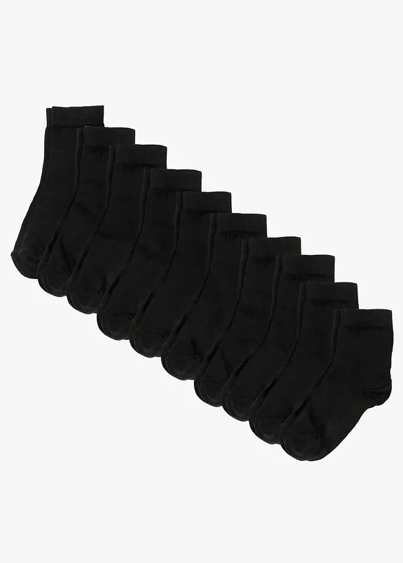 Kurzsocken mit Bio-Baumwolle (10er Pack), bonprix