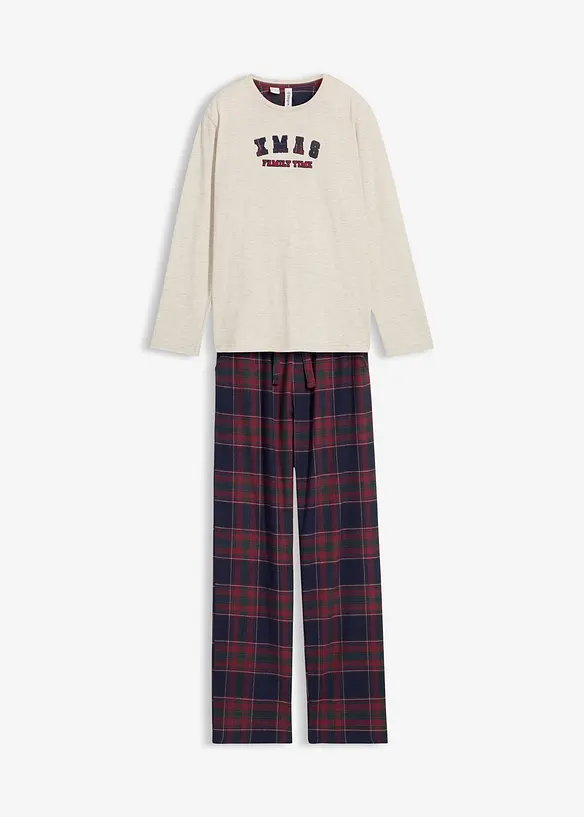 Pyjama mit Flanellhose aus weicher Baumwolle (2.tlg Set), bonprix