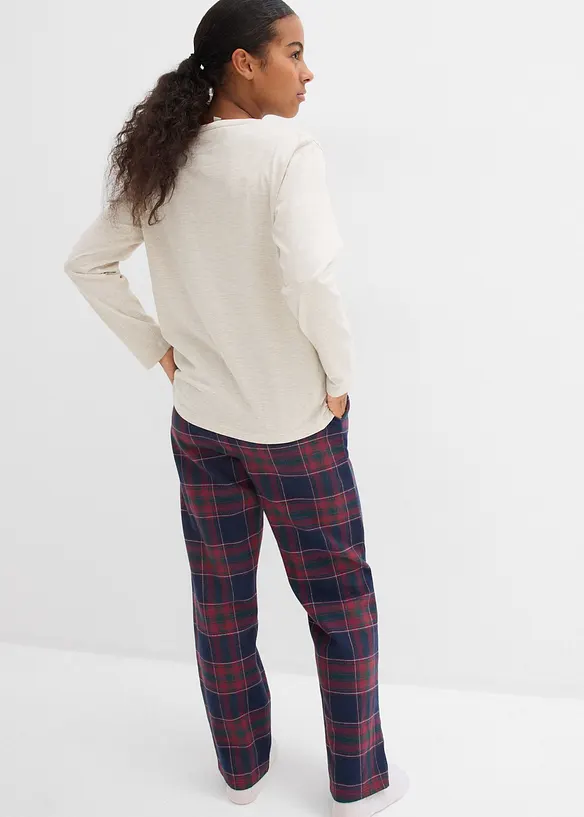 Pyjama mit Flanellhose aus weicher Baumwolle (2.tlg Set), bonprix