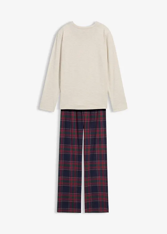 Pyjama mit Flanellhose aus weicher Baumwolle (2.tlg Set), bonprix