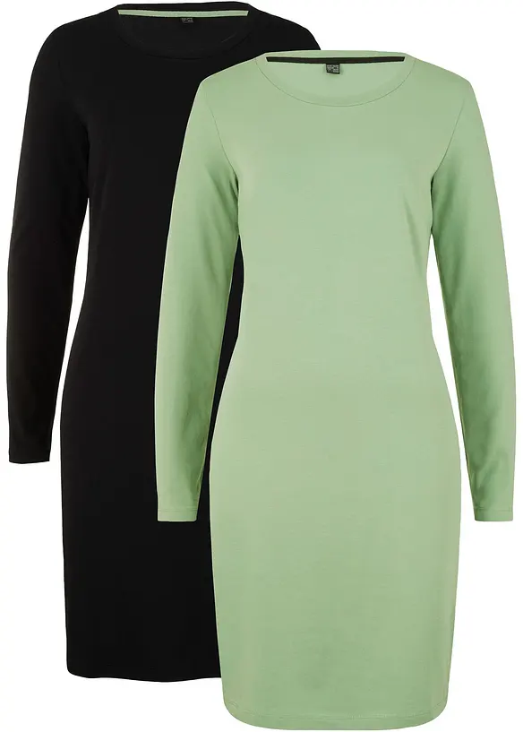 Robes en jersey coton extensible par lot de 2, bonprix