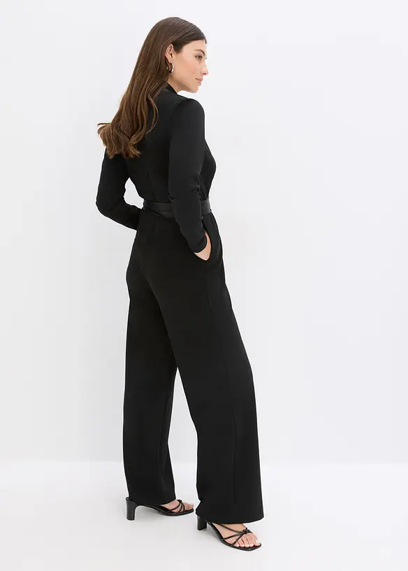 Overall aus strukturiertem Crepe mit Satin-Einsatz, bonprix