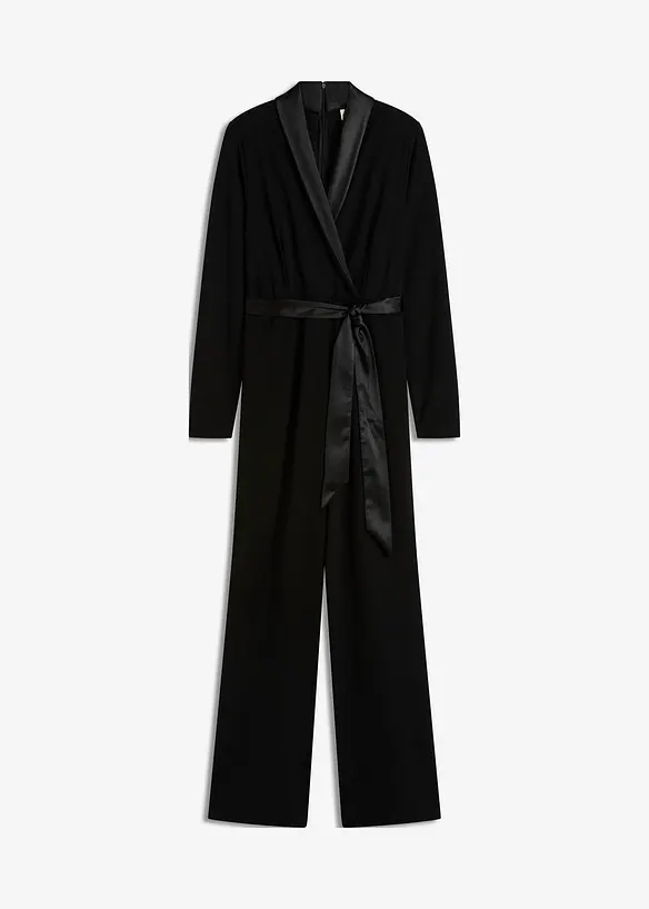 Overall aus strukturiertem Crepe mit Satin-Einsatz, bonprix