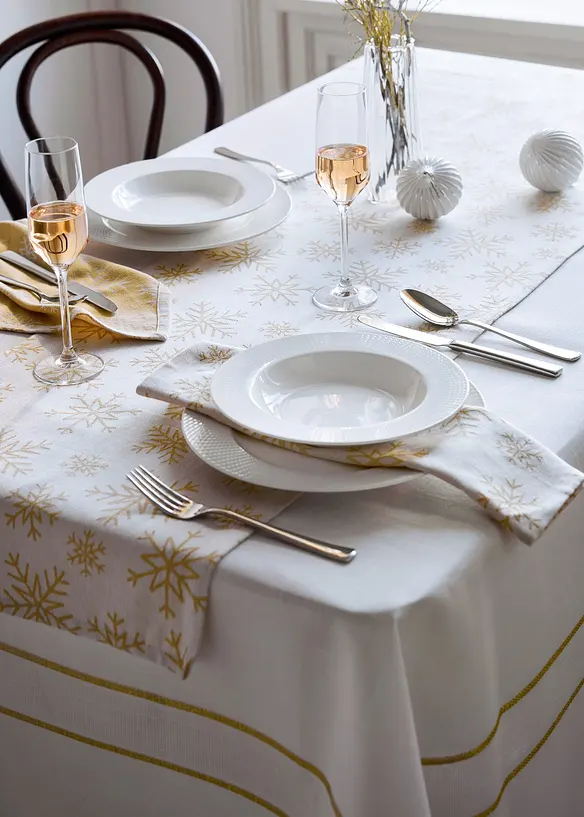 Jacquard Tischläufer aus Bio Baumwolle, bonprix