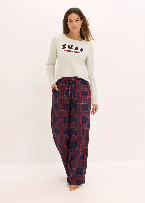 Pyjama mit Flanellhose und Geschenktasche, bonprix