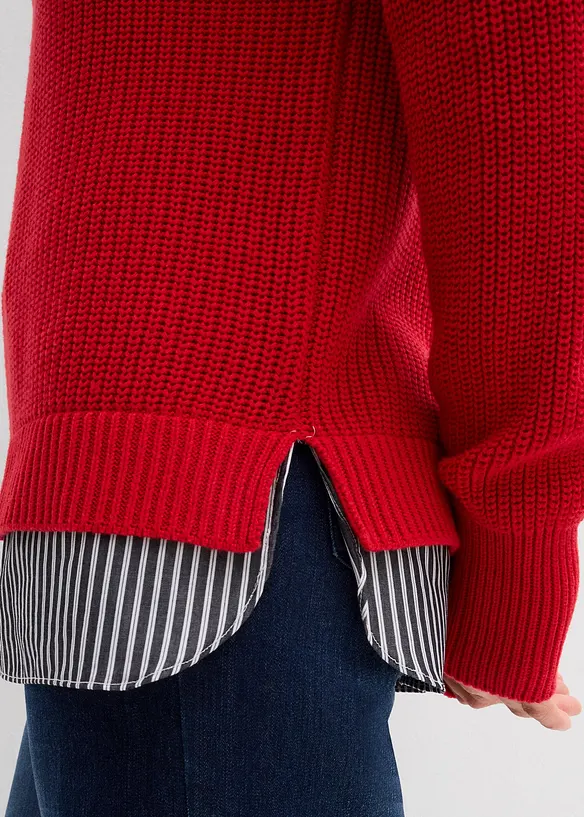 Pullover mit Bluseneinsatz, bonprix