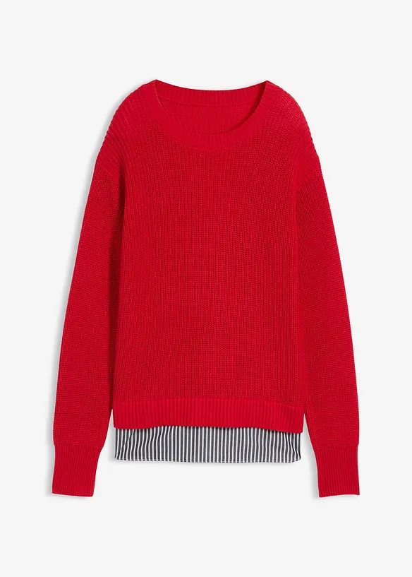 Pullover mit Bluseneinsatz, bonprix