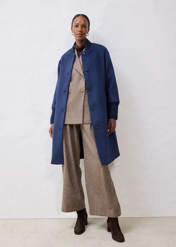 Wollmantel mit Strickbesatz, bonprix