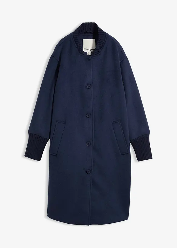 Wollmantel mit Strickbesatz, bonprix