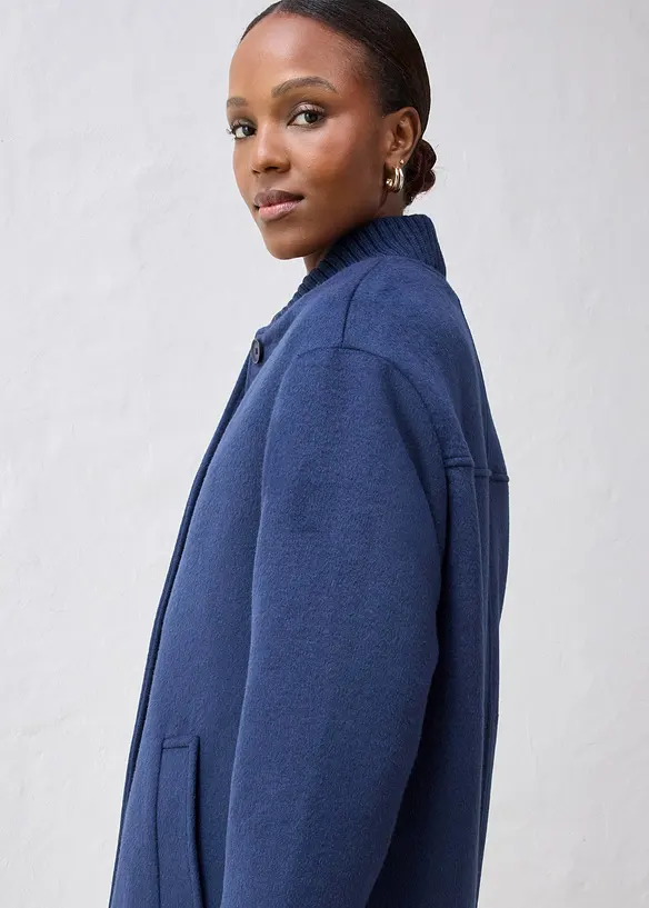 Wollmantel mit Strickbesatz, bonprix