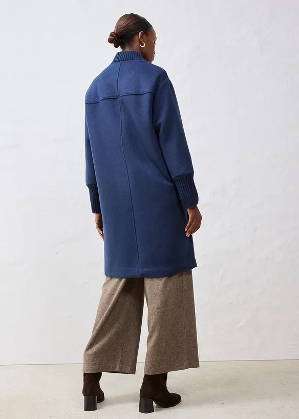 Wollmantel mit Strickbesatz, bonprix