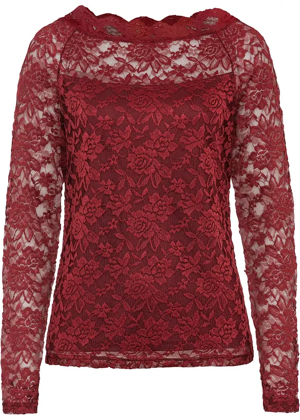 T-shirt manches longues en dentelle, bonprix