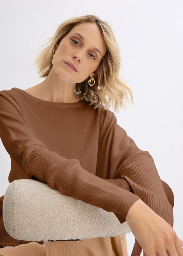 Pull poncho en fine maille, bonprix