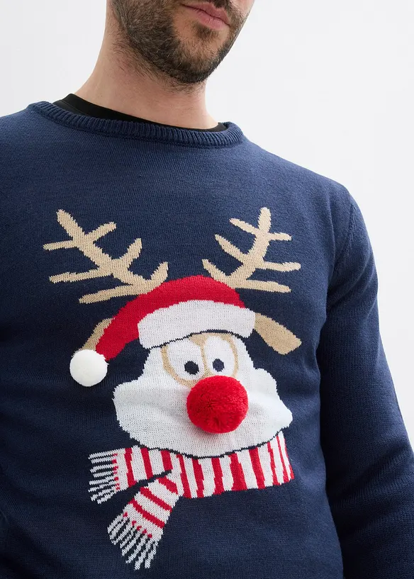 Feinstrickpullover mit Weihnachtsmotiv, bonprix