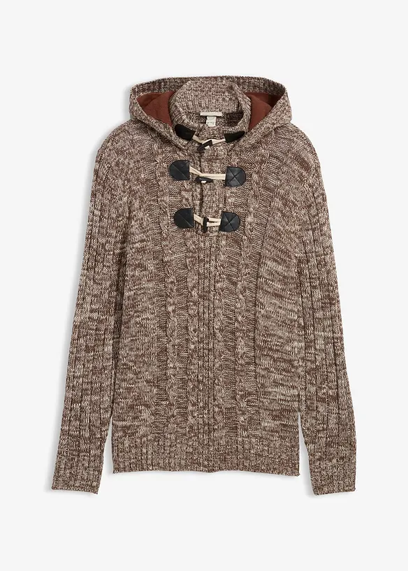 Pull à capuche en grosse maille de coton mélangé, bonprix