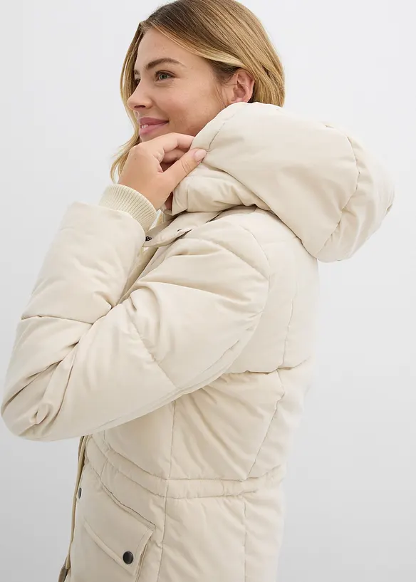 Doudoune mi-longue avec taille resserrable, bonprix