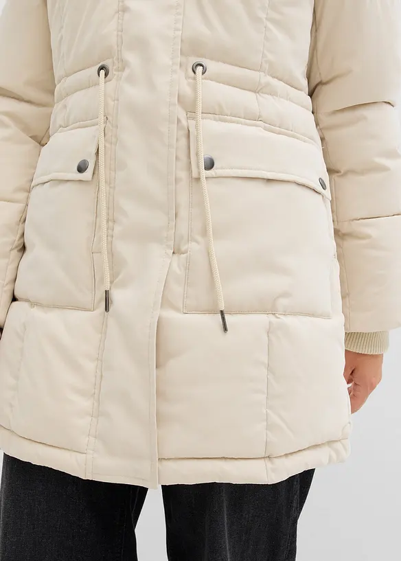 Doudoune mi-longue avec taille resserrable, bonprix