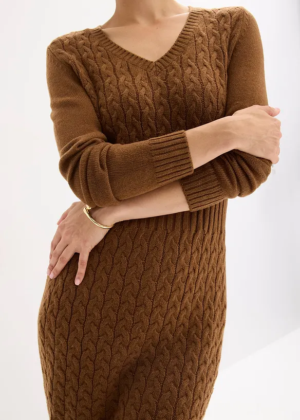 Strickkleid mit Zopfmuster, bonprix