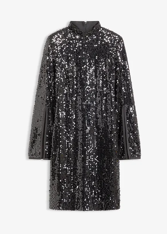 Paillettenkleid mit Trompeten-Ärmel, bonprix