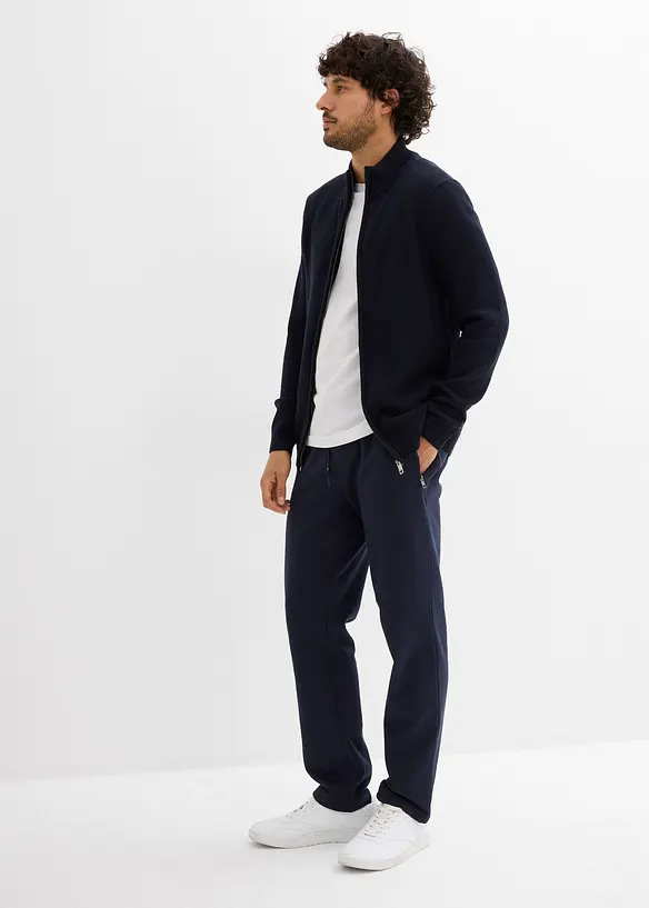 Strickjacke mit Stehkragen und recycelter Baumwolle, bonprix