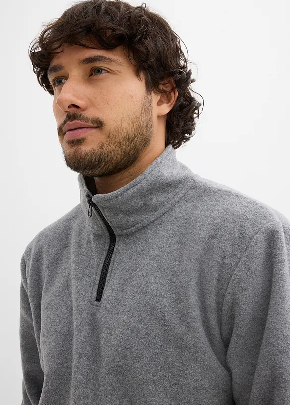 Fleeceshirt mit Stehkragen, bonprix