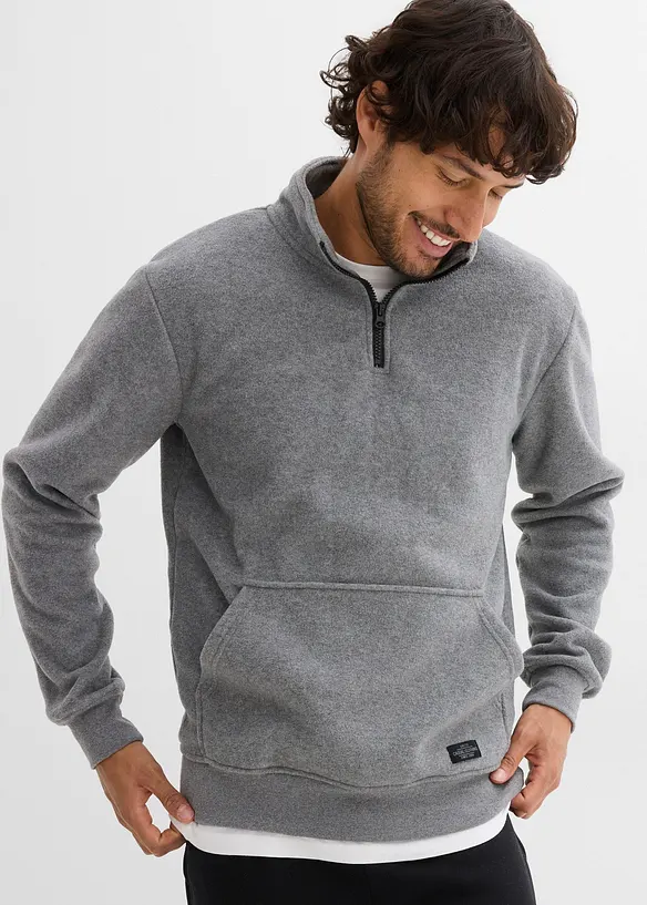 Fleeceshirt mit Stehkragen, bonprix