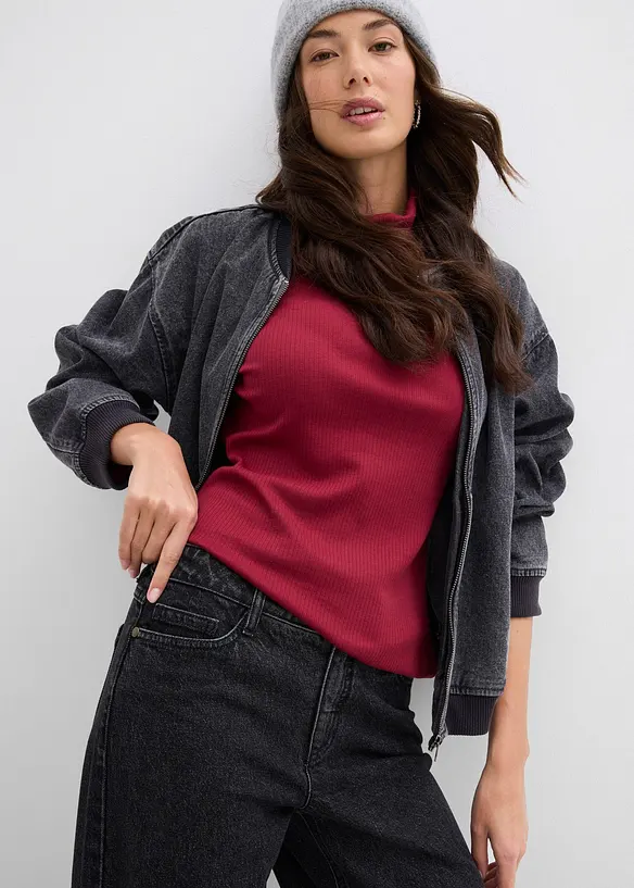 Wide-Leg-Jeans, Mid Waist, Full Length, bonprix
