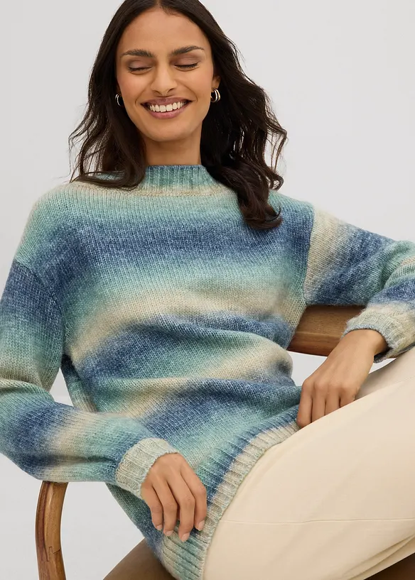 Grobstrick-Pullover aus weichem Woll-Mix, bonprix