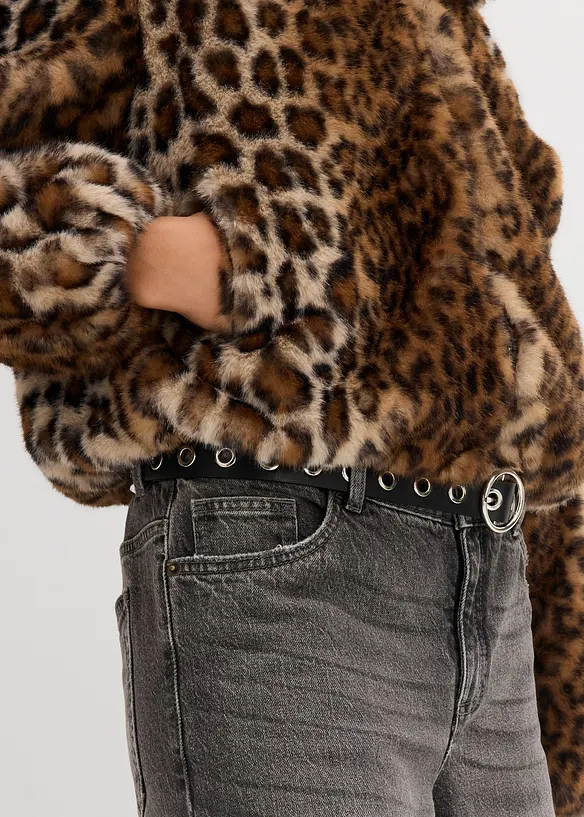 Oversize Fellimitat-Jacke, bonprix