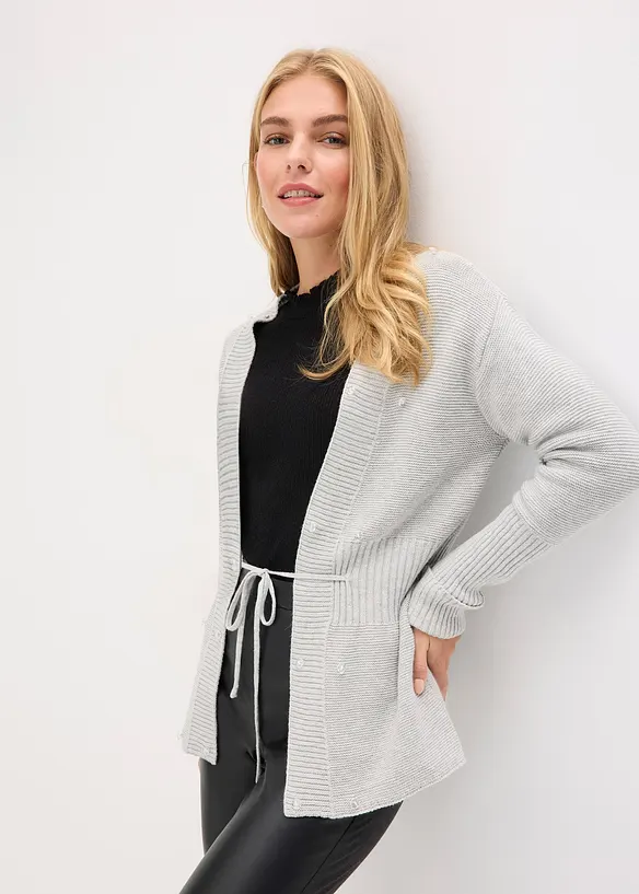 Strickjacke mit Fellimitat, bonprix