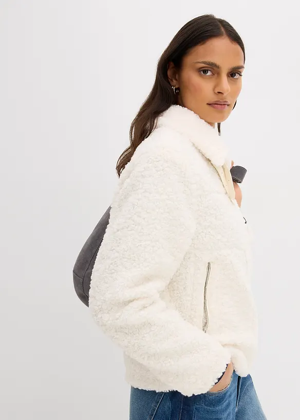 Fellimitat-Jacke aus Teddyfleece, bonprix