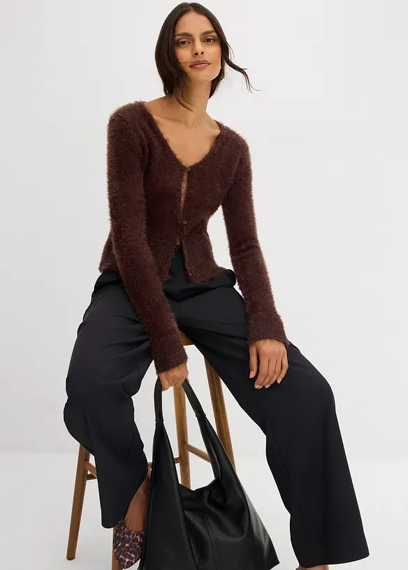 Feinstrickjacke aus Federgarn, bonprix