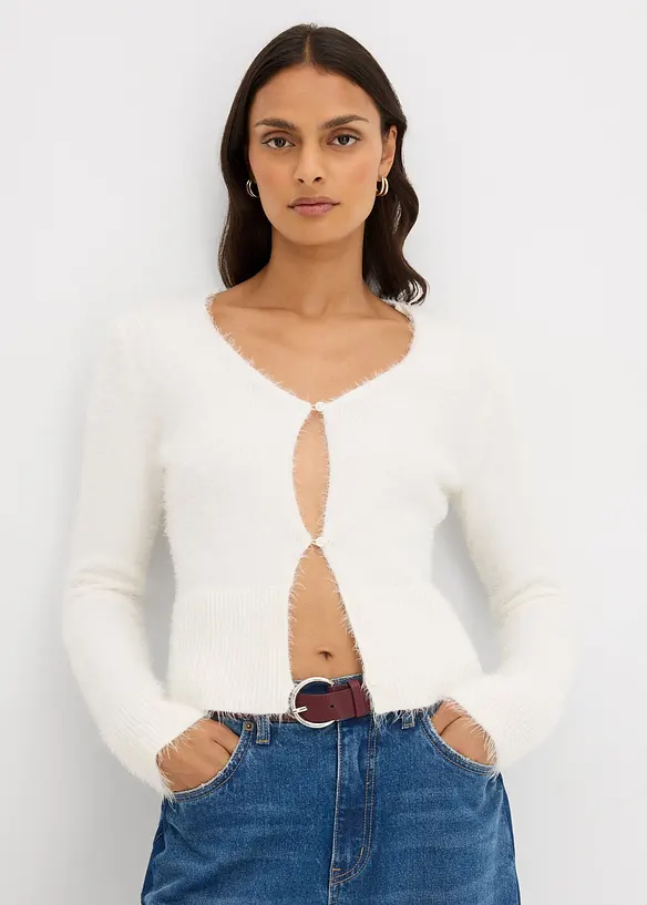 Feinstrickjacke aus Federgarn, bonprix