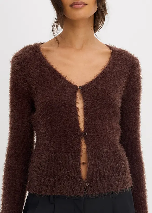 Feinstrickjacke aus Federgarn, bonprix