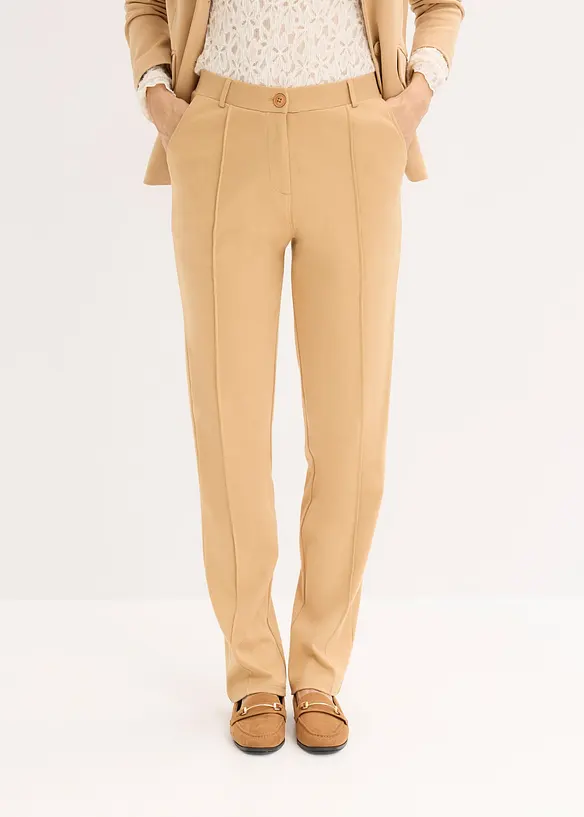 Pantalon en jersey coton avec passepoil, bonprix