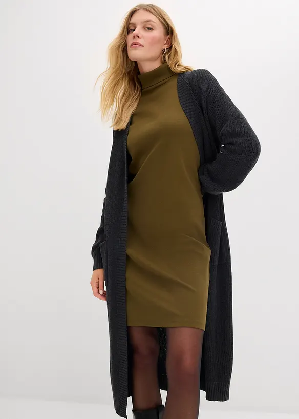 Shirtkleid aus schwerer elastischer Ripp-Qualität, bonprix
